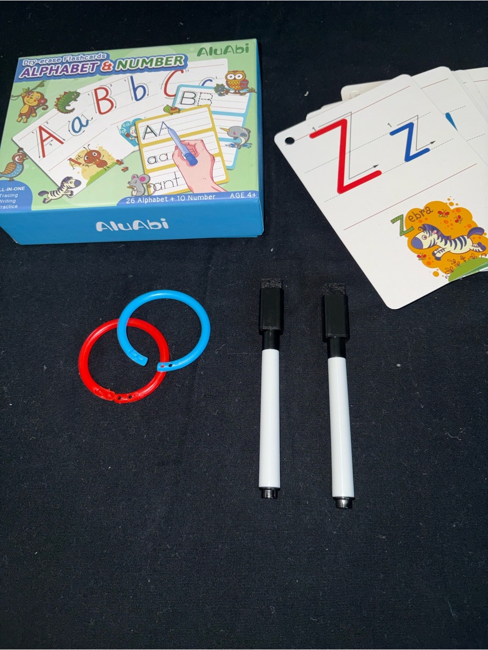 Alphabet & Number Learning Flash Cards Set - Blue & Red - Picture 4 of 4